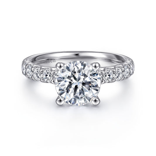 18K White Gold Round Diamond Engagement Ring