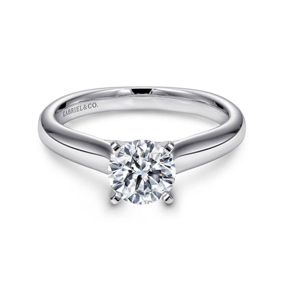 14K White Gold Round Diamond Engagement Ring