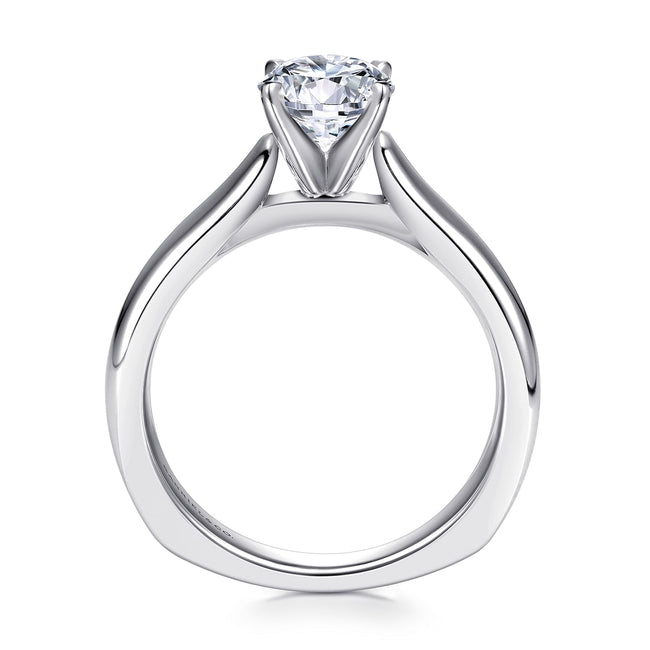 14K White Gold Round Diamond Engagement Ring