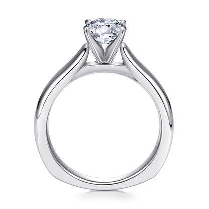 14K White Gold Round Diamond Engagement Ring
