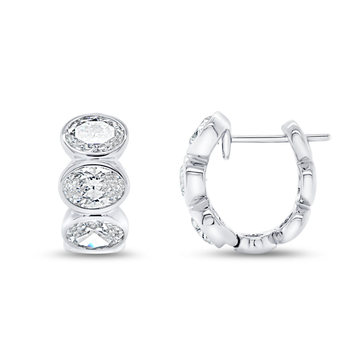 Uneek Signature Collection Bezel Huggie Earrings