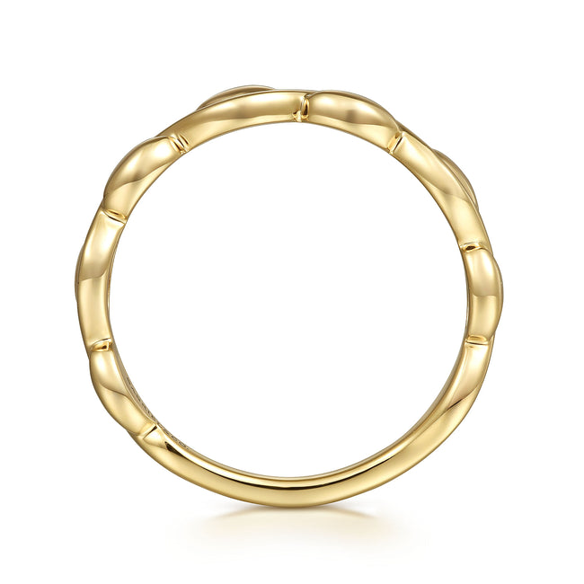 14K Yellow Plain Gold Stackable Ladies Ring