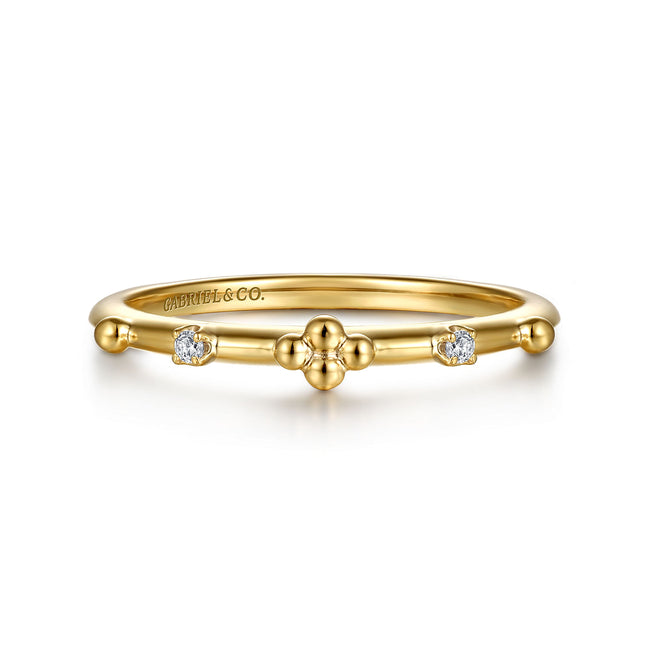 14K Yellow Gold Bujukan Diamond Stackable Ring