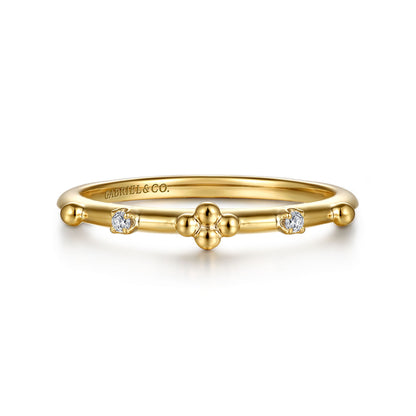 14K Yellow Gold Bujukan Diamond Stackable Ring
