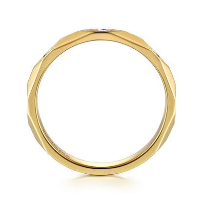 14K Yellow Gold Diamond Cut Stackable Ring