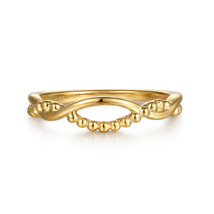 14K Yellow Gold Bujukan Twisted Stackable Ring