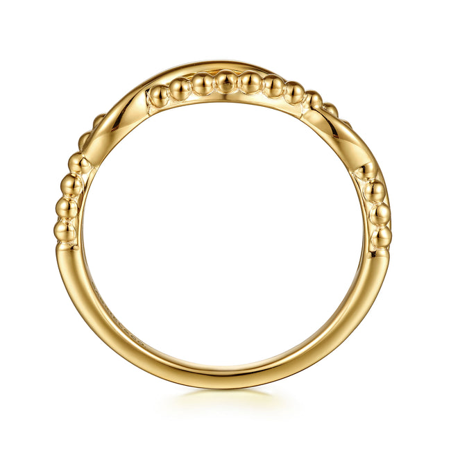 14K Yellow Gold Bujukan Twisted Stackable Ring