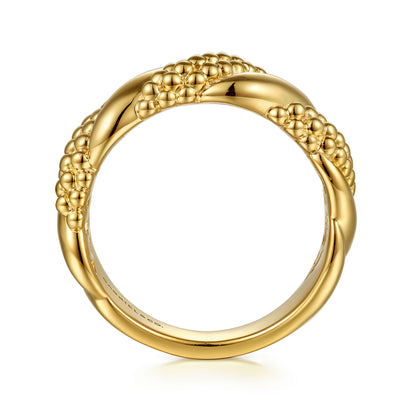 14K Yellow Plain Gold Bujukan Twisted Ring