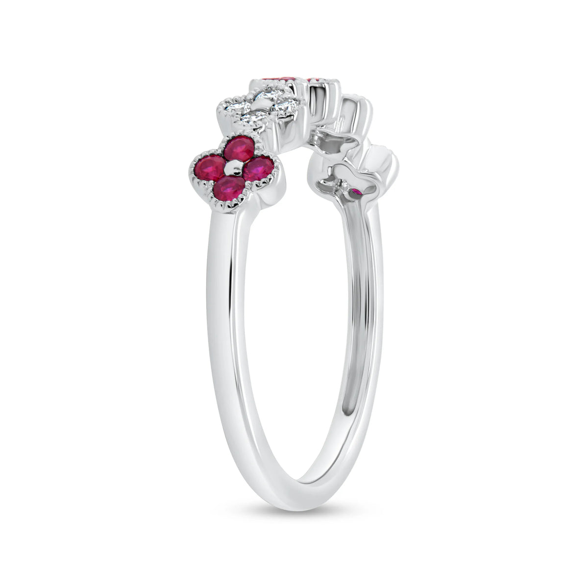 Uneek Precious Collection 1-Row Round Ruby Fashion Ring