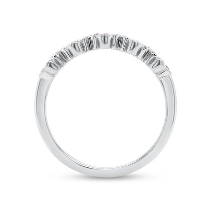 Uneek Precious Collection 1-Row Round Ruby Fashion Ring