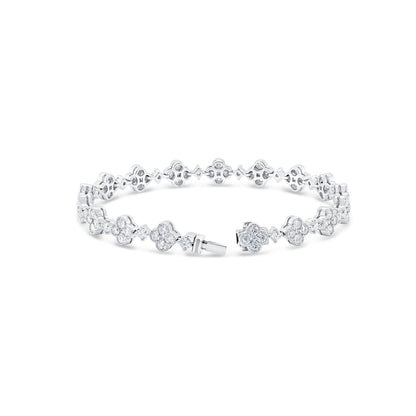 Uneek Petals Collection Clover Round Diamond Bracelet