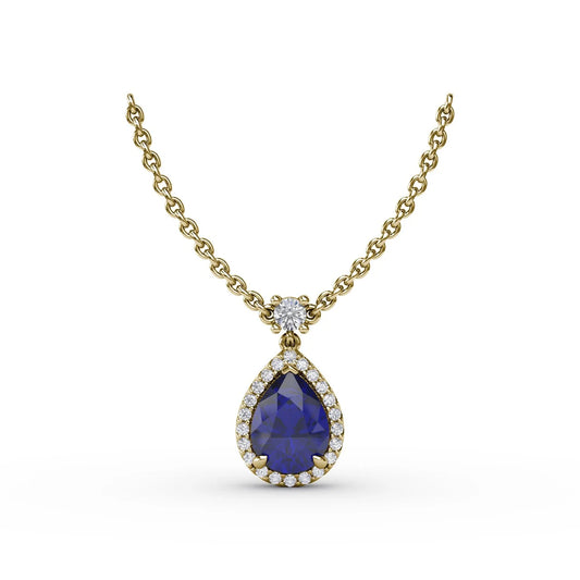 Sapphire and  Teardrop Necklace