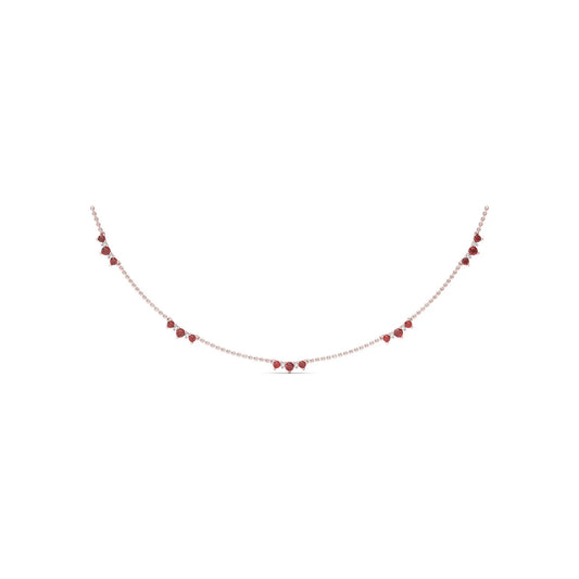 Five Stone Ruby and  Station Necklace