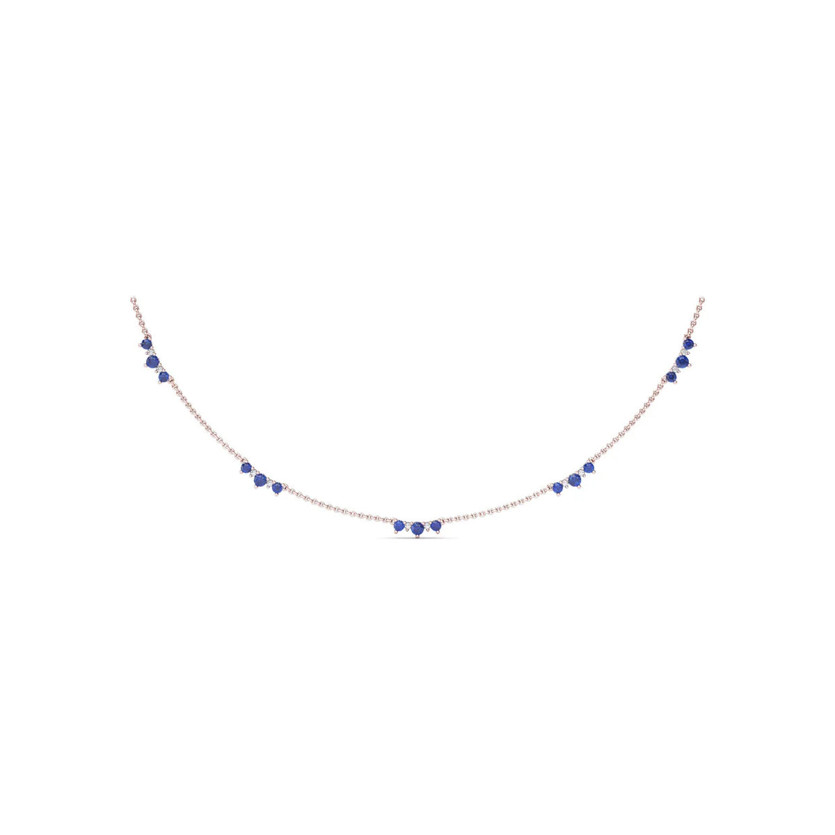 Five Stone Sapphire and  Station Necklace