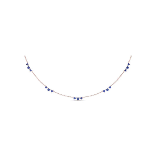 Five Stone Sapphire and  Station Necklace