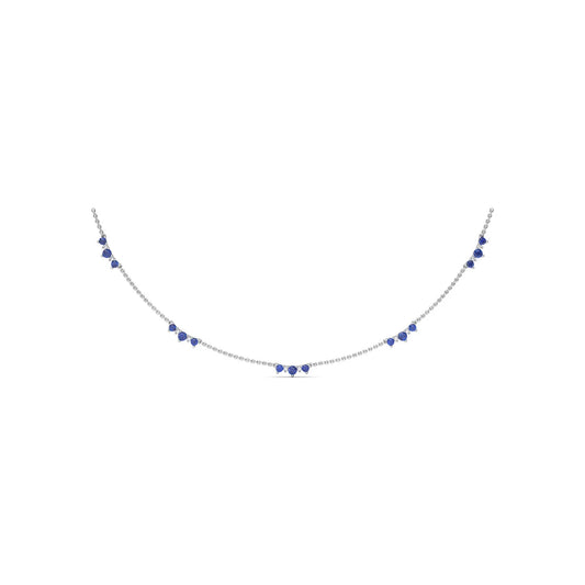 Five Stone Sapphire and  Station Necklace