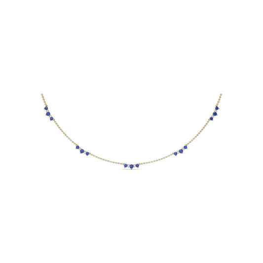 Five Stone Sapphire and  Station Necklace