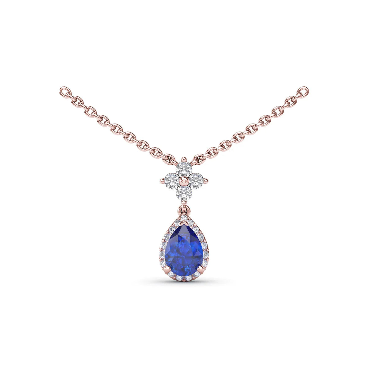 Sapphire and  Teardrop Necklace