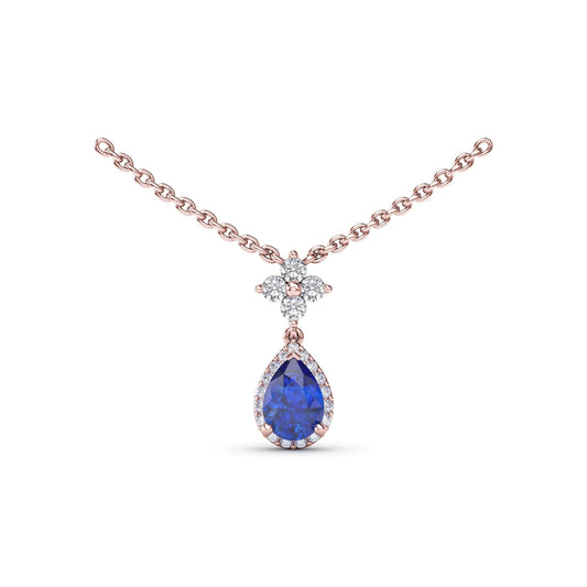 Sapphire and  Teardrop Necklace