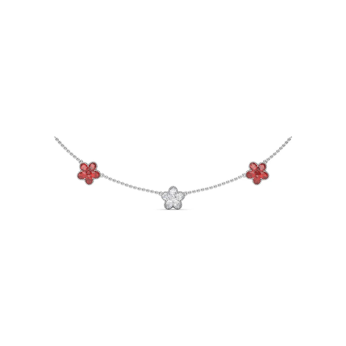 Three-Station  and Ruby Necklace