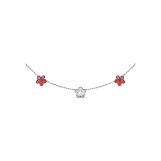 Three-Station  and Ruby Necklace