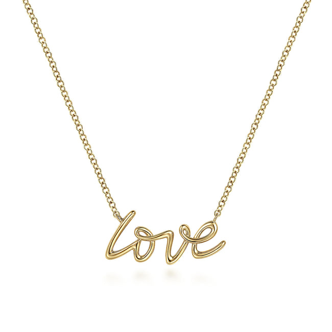 14K Yellow Gold Love Necklace