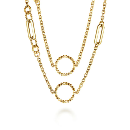 14K Yellow Gold Bujukan Transformable Layered Necklace
