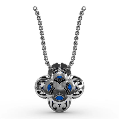 Flower Sapphire and  Pendant