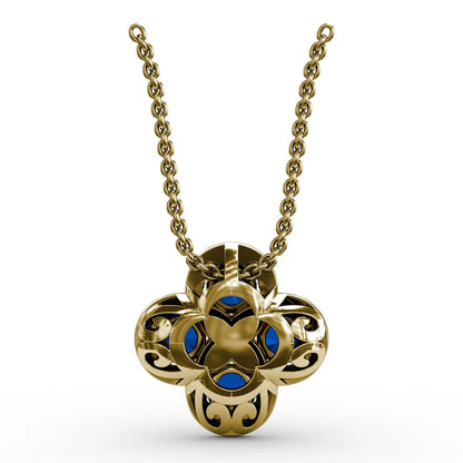 Flower Sapphire and  Pendant