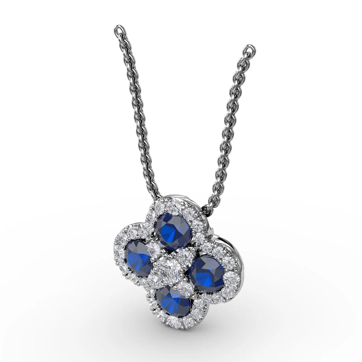 Flower Sapphire and  Pendant