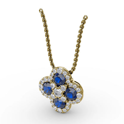 Flower Sapphire and  Pendant