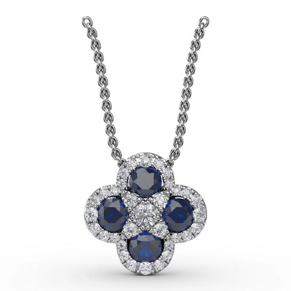Flower Sapphire and  Pendant