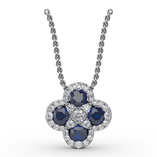 Flower Sapphire and  Pendant