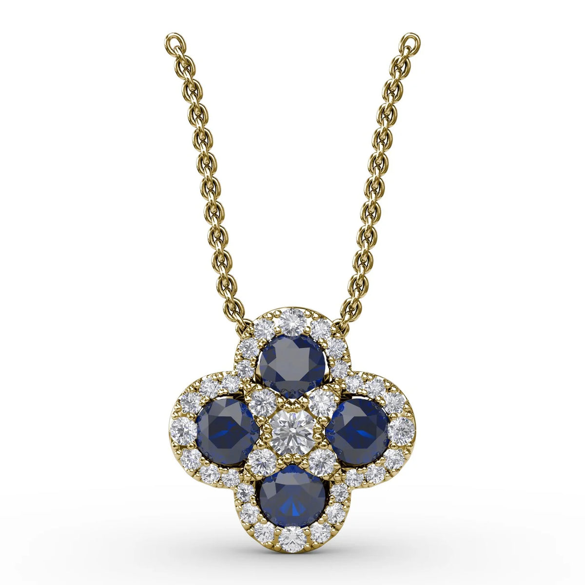 Flower Sapphire and  Pendant
