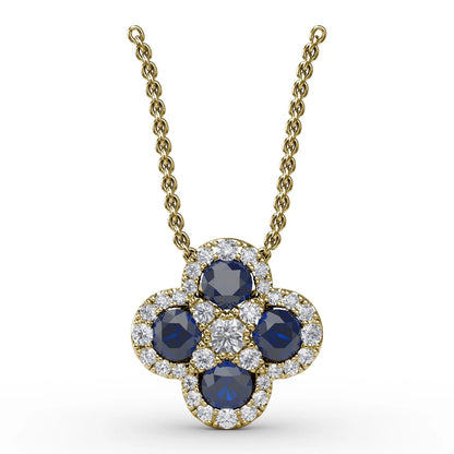 Flower Sapphire and  Pendant