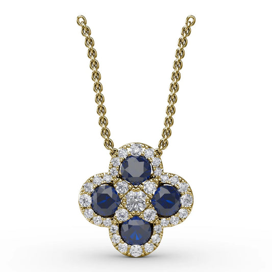 Flower Sapphire and  Pendant
