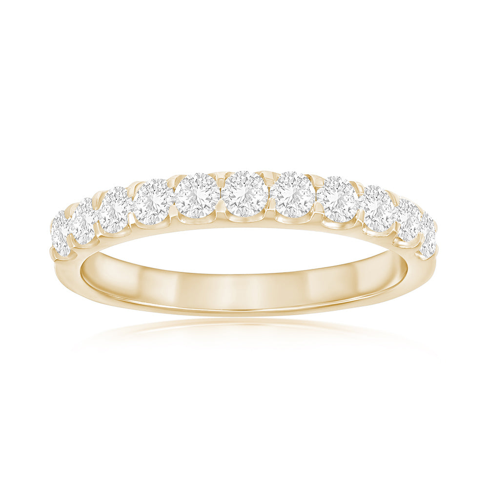 14K Yellow Gold Shared Prong Diamond Band