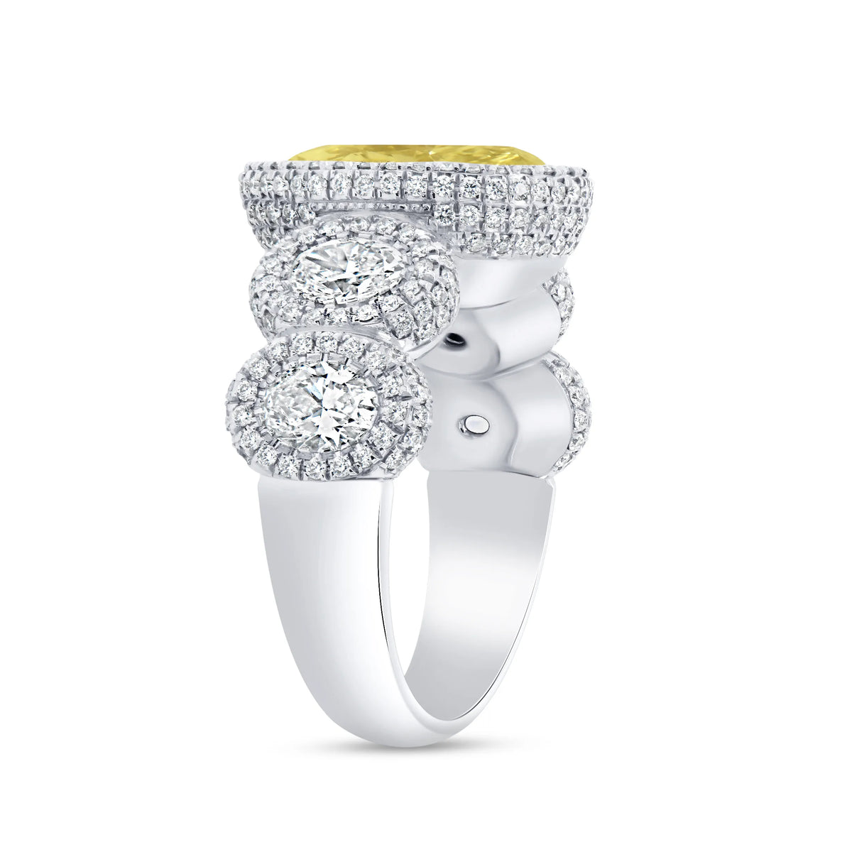 Uneek Natureal Collection 5-Stone-Halo Oval Shaped Diamond Engagement Ring
