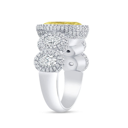 Uneek Natureal Collection 5-Stone-Halo Oval Shaped Diamond Engagement Ring
