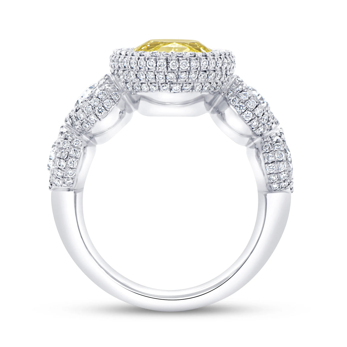 Uneek Natureal Collection 5-Stone-Halo Oval Shaped Diamond Engagement Ring