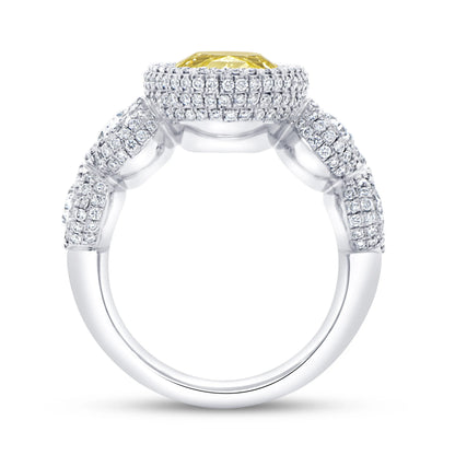 Uneek Natureal Collection 5-Stone-Halo Oval Shaped Diamond Engagement Ring