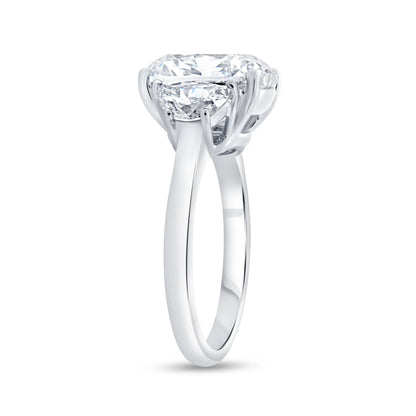 Uneek Signature Collection Three-Stone Cushion Cut Diamond Engagement Ring
