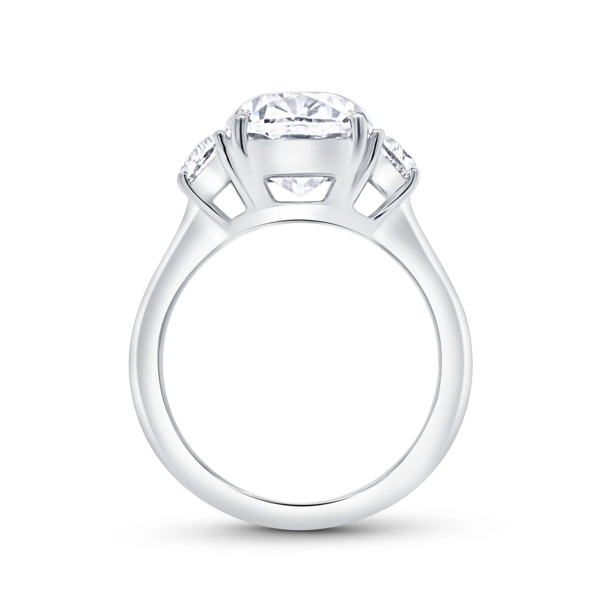 Uneek Signature Collection Three-Stone Cushion Cut Diamond Engagement Ring