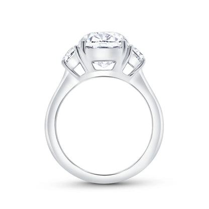 Uneek Signature Collection Three-Stone Cushion Cut Diamond Engagement Ring