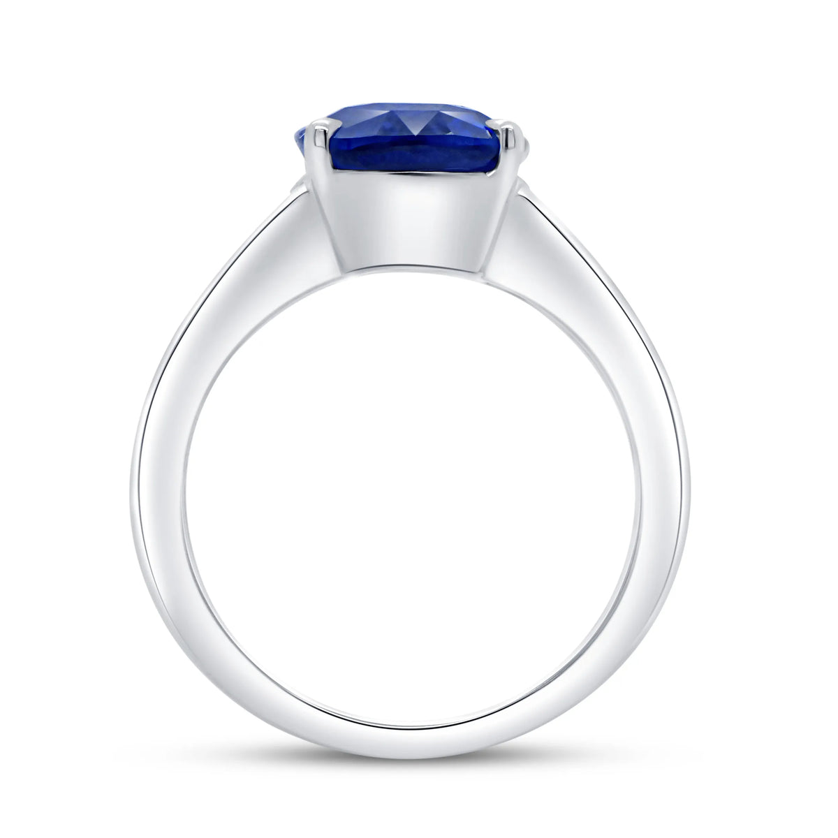 Uneek Precious Collection Tapered Cushion Cut Blue Sapphire Engagement Ring