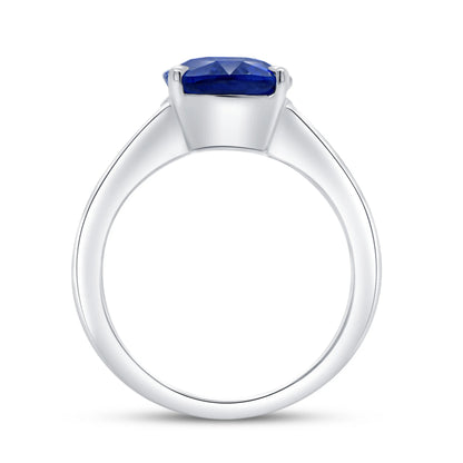 Uneek Precious Collection Tapered Cushion Cut Blue Sapphire Engagement Ring