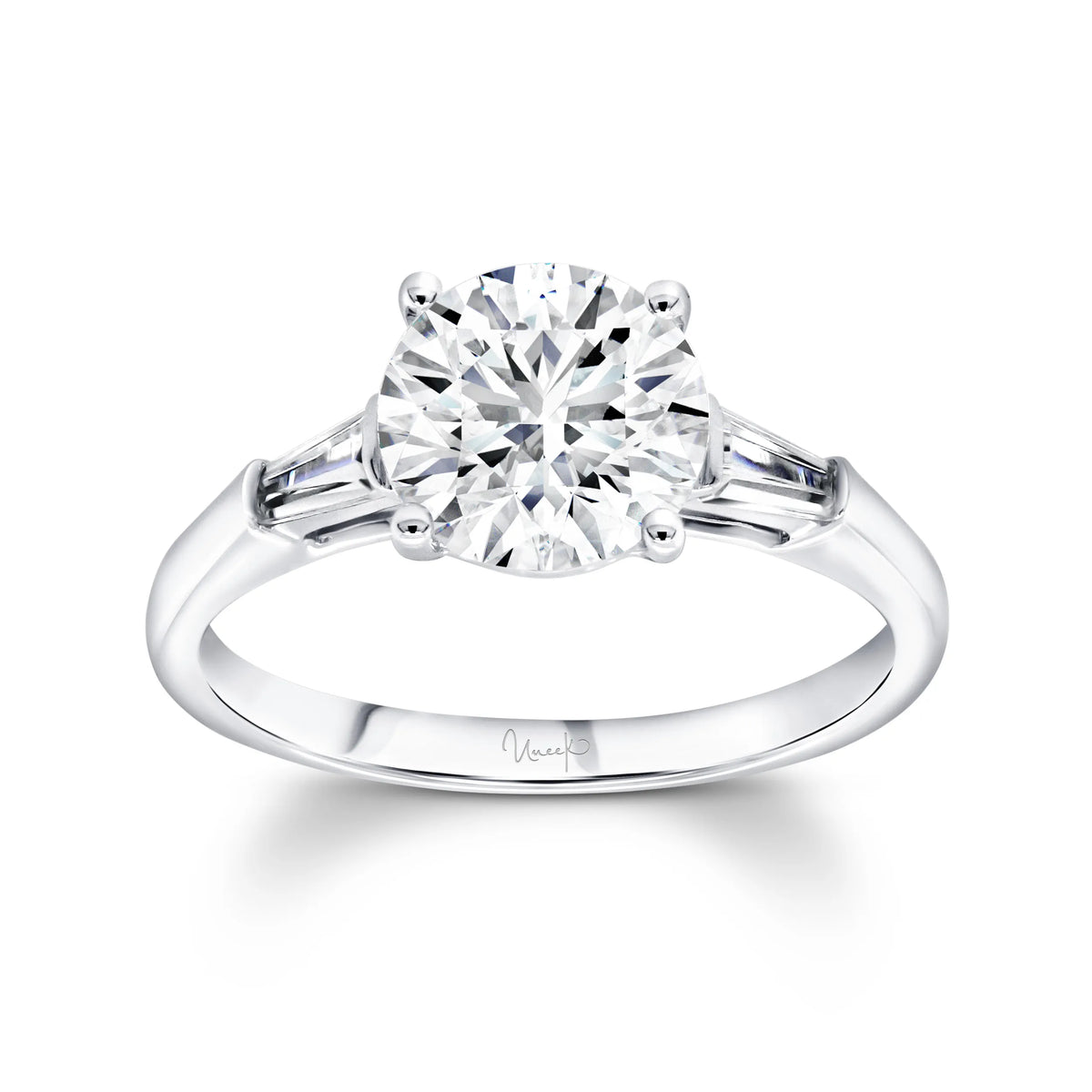 Uneek Timeless Collection Three-Stone Round Engagement Ring