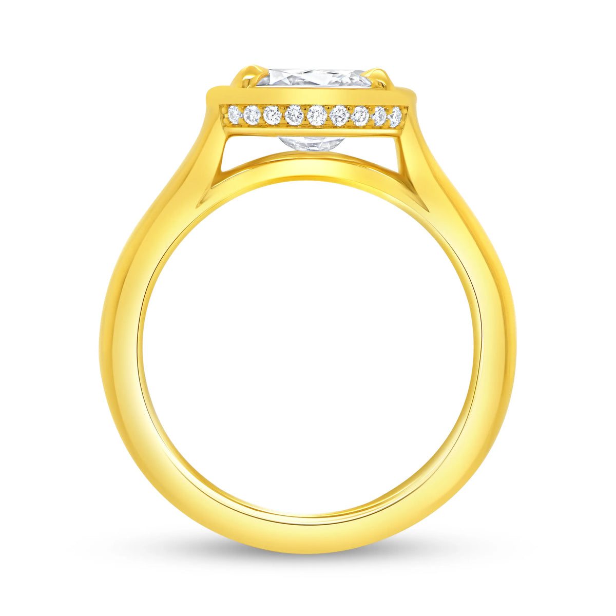 Uneek Alexandria Collection Bezel Engagement Ring