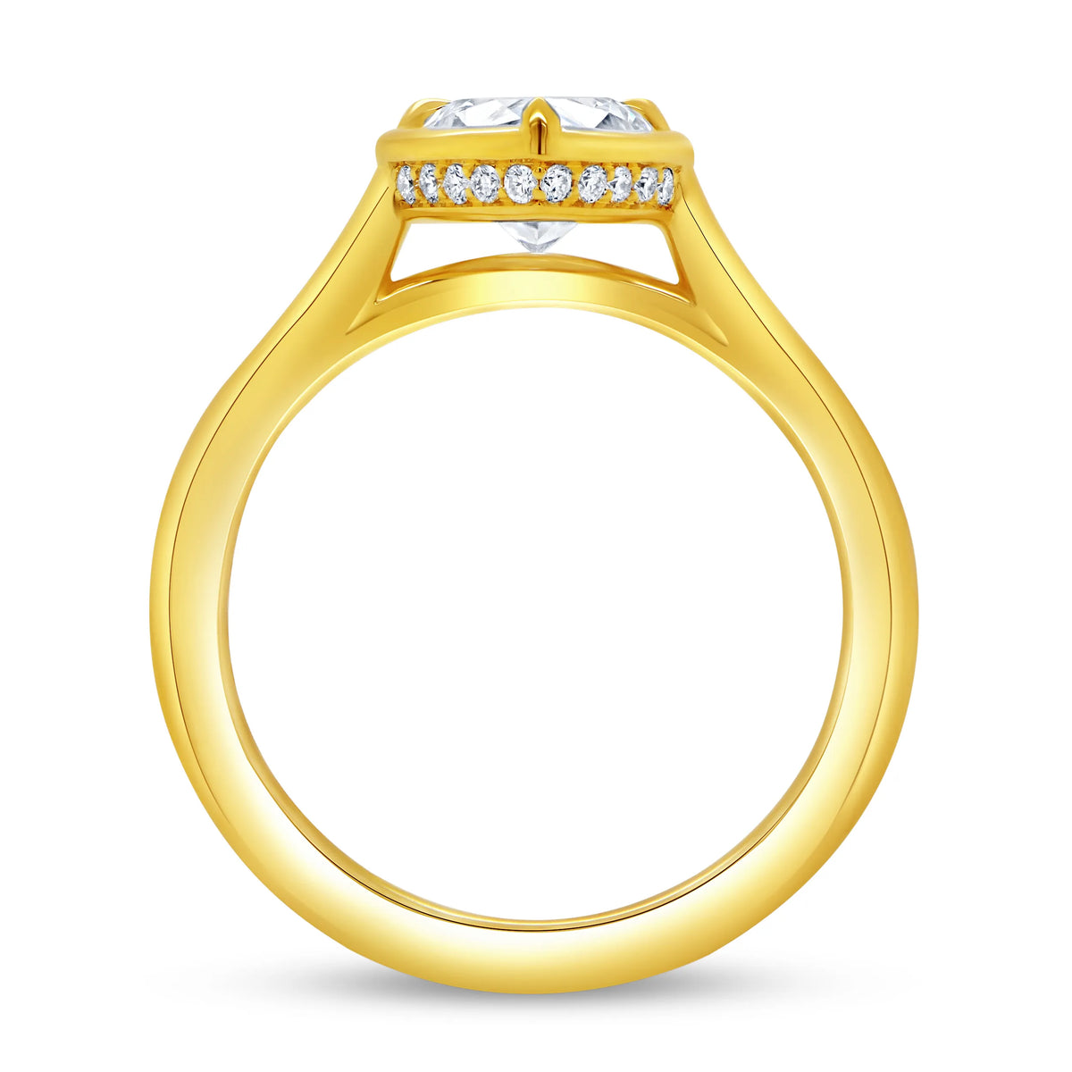 Uneek Alexandria Collection Bezel Pear Shaped Engagement Ring