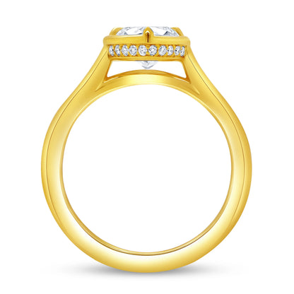 Uneek Alexandria Collection Bezel Pear Shaped Engagement Ring